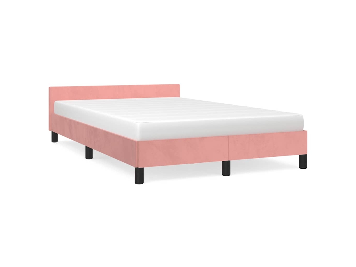 Maison Exclusive - Cama Con Cabecero Sin Colchón Terciopelo Rosa 120x200 Cm