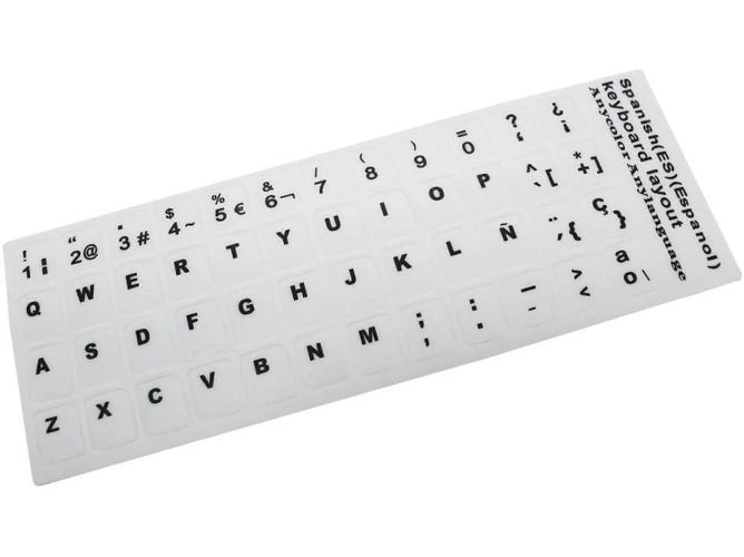 Pegatina para Teclado Castellano Blanco con Letras Negras