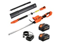 Cortasetos eléctrico con cuchilla de 51 cm, 2 baterías de 4,0 Ah, dimensiones 112,5 x 15 x 14,5 cm, color naranja. PMM CAPITALI
