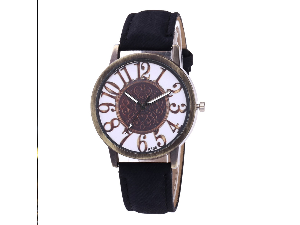 Reloj De Pulsera Unisex Zhoulianfa Jeans Canvas Con Movimiento De Cuarzo Y Esfera Con Números Negros.