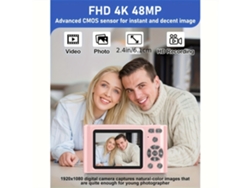 Cámara digital Ultra HD 4K H15 con enfoque automático y zoom de 16x, minicámara compacta de 64 g.