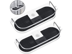 2026-2pcs Estante De Ducha Sin Taladrar Para Barra De Ducha, Organizador Baño Para Champú, Ajusta 19-25mm