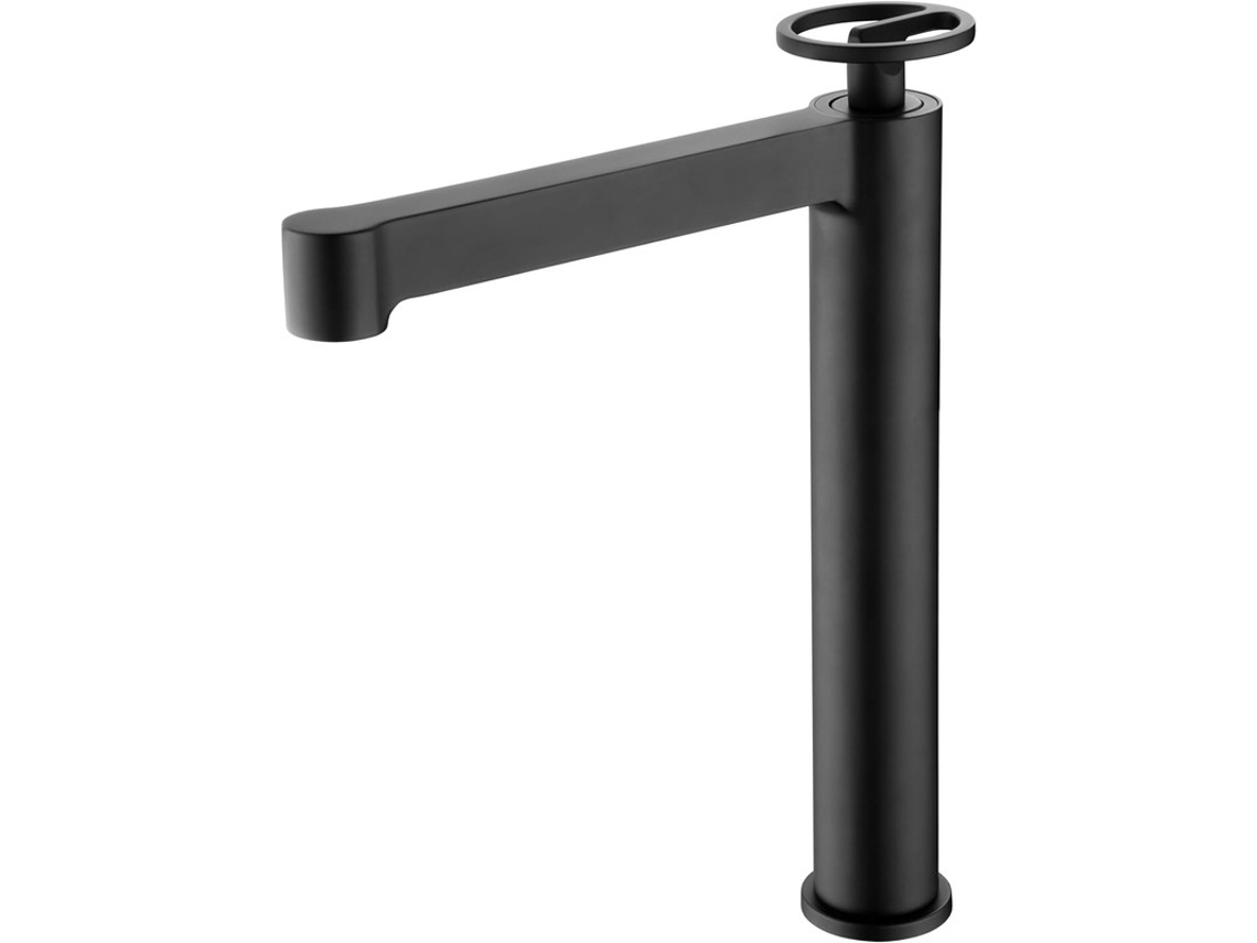 Grifo Mice alto para lavabo de latón, Griferia baño alto Negro Mate MICE COLLECTION