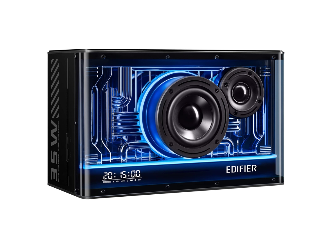 Sistema de altavoces Bluetooth compacto QD35 negro con efectos de iluminación RGB Edifier