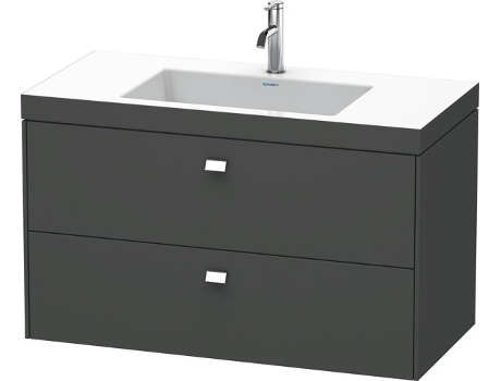 Lavabo para muebles DURAVIT Brioso c-bonded con subestructura de pared 100,0x48,0 cm 2 cajones incl. hueco para sifón y faldón sin rebosadero co