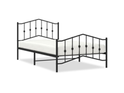 Maison Exclusive - Estructura Cama Sin Colchón Con Estribo Metal Negro 107x203 Cm