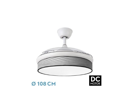 Ventilador DC Moda 72W Blanco/Surco Gris 3 Aspas FABRILAMP