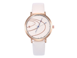 Reloj Analógico De Cuarzo De Moda Para Hombre Y Mujer Pulsera De Cuero Pu Ocio (blanco)