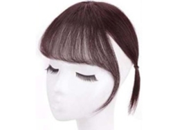 Tiras De Pelo Clip-on 3d Para Mujer Niña, Flequillo Aire Domed, Pelo Sintético Marrón Oscuro Para Uso Diario Cita