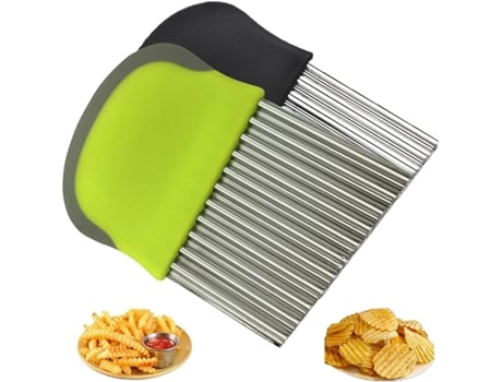 2 Piezas Cortador de Patatas Fritas,Cortador de Verduras,Cortador de Patatas,Cuchillo de Cocina para Patatas Fritas,Cortador de Ensalada de Frutas,...