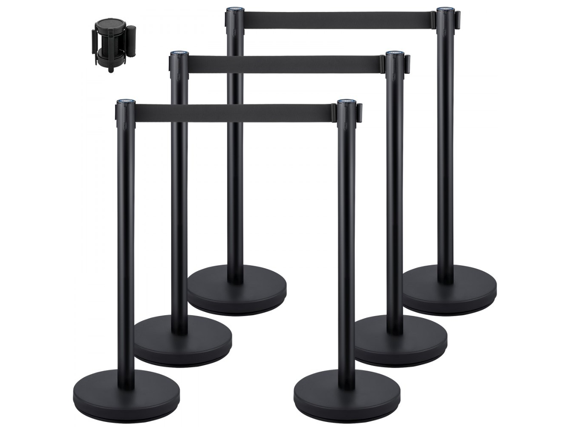 Conjunto de Barreras de Control de Acceso con Postes y Cintas Retráctiles Tekmaquinas
