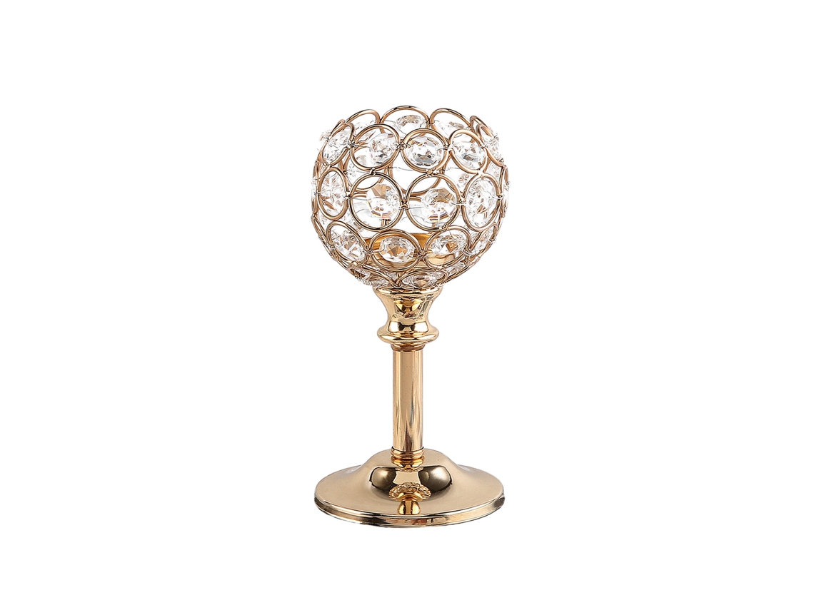 Lámpara de araña de cristal con adorno de metal para decoración.