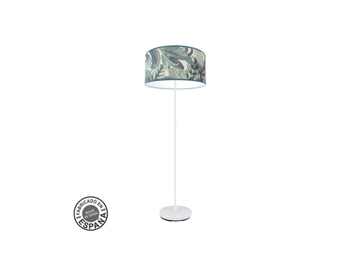 Pie De Salón 1xe27 Blanco Hoja Azul 163x40x40cm Argel