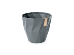 ARECA Quartz - Maceta Redonda Decorativa 13 cm con Textura Gris