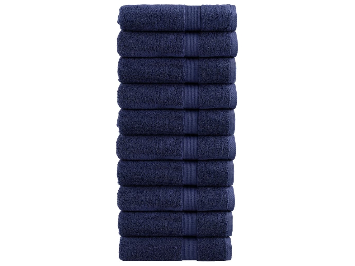 Toallas De Ducha Solund 10 Uds Azul Marino 70x140 Cm 600 Gsm Wsd586444