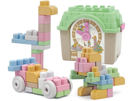 Blocs de Construcción GIROS Eco Bloques Casa Reloj 45 Pzs (Edad Mínima: 1 Año - 45 Piezas)