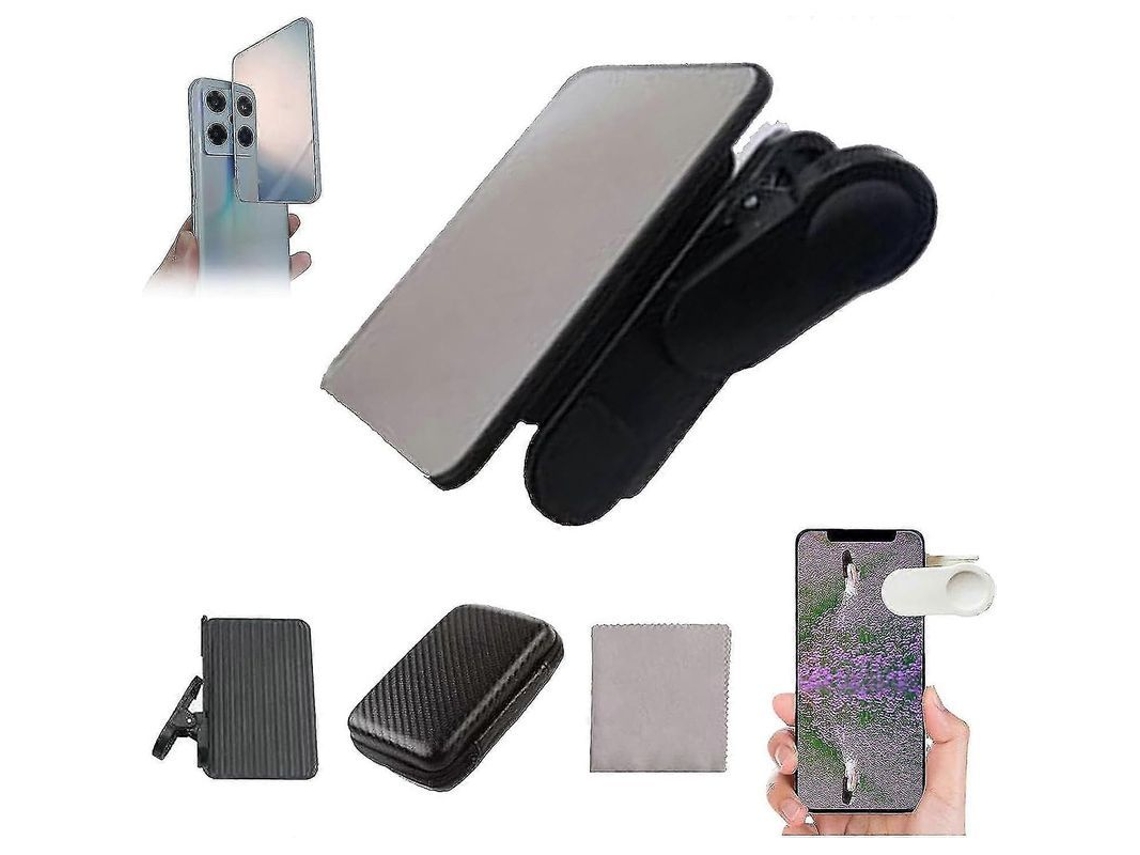 Kit Con Clip Y Espejo Para Cámara De Teléfono Móvil, Reflector Para Selfies, Accesorio De Fotografía Para Smartphone - Negro