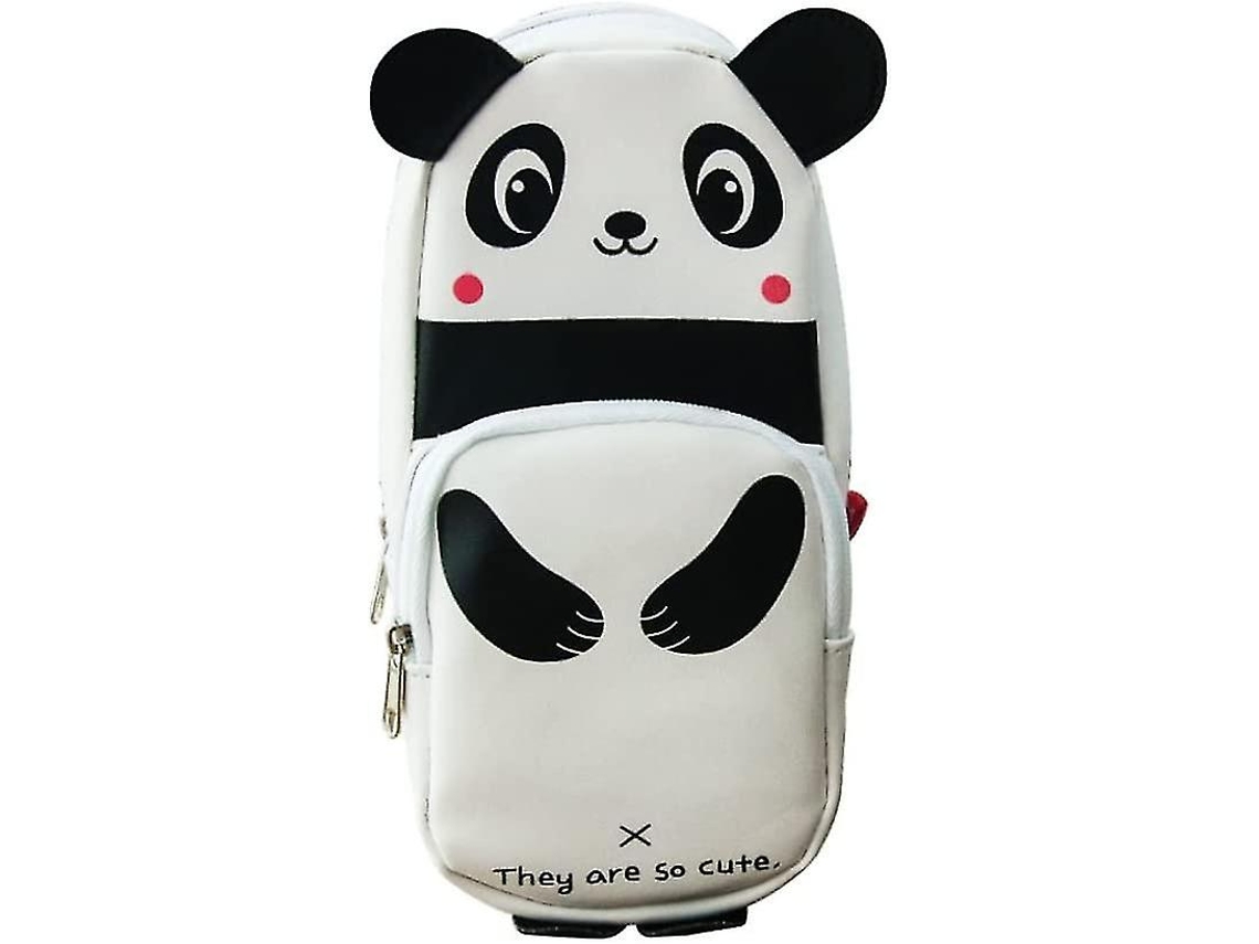 Estuche con forma de panda para niños, gran capacidad para bolígrafos, bonito estuche para estudiantes (1 unidad) Chennnls (blanco)