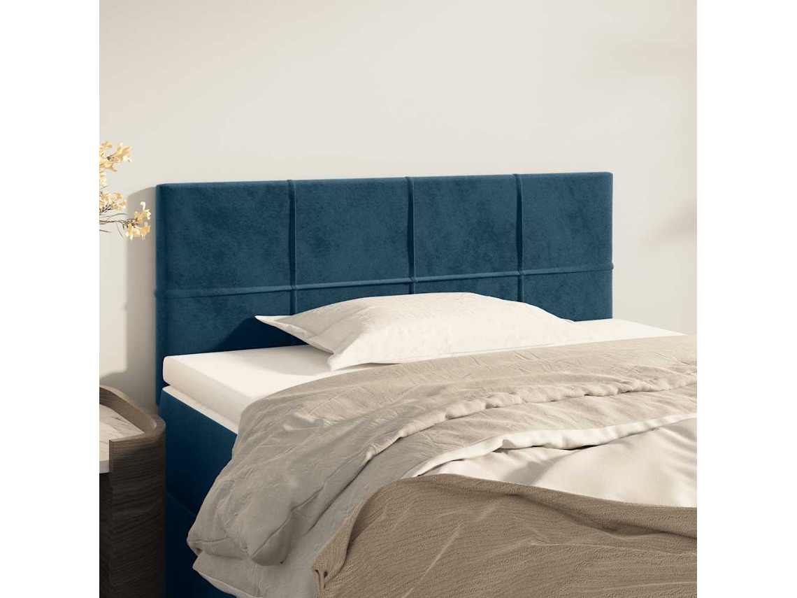 Cabecero De Cama | Panel De Cabecero De Terciopelo Azul Oscuro 90x5x78/88 Cm