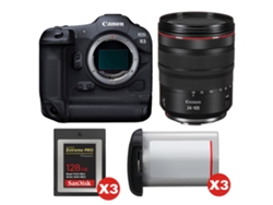 Canon Eos R3 + Rf 24-105mm F/4 L Is Usm + 3 Sandisk 128gb Extreme Pro Cfexpress Type B + 3 Canon Lp-e19 + Ebook “20 Consejos Para Fotos Que Impactan”