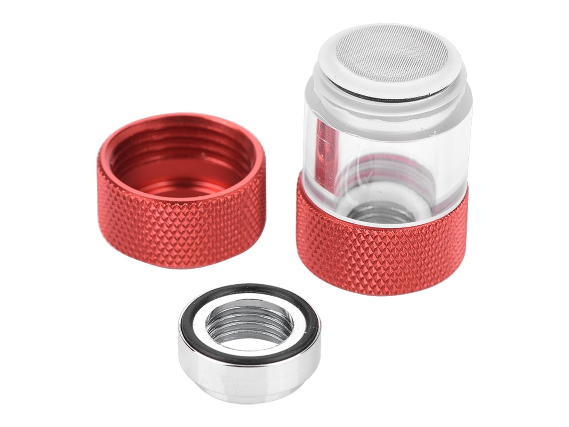 Filtro De Refrigeración Por Agua G1/4 Hilo Interno Doble Tubo Rígido Cilindro Metálico Rojo