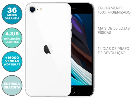 iPhone SE 2020 APPLE (Reacondicionado Señales de Uso - 4.7'' - 64 GB - Blanco)