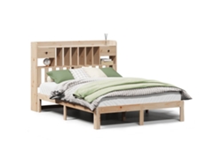 Maison Exclusive - Cama Con Estantería Sin Colchón Madera Maciza De Pino 140x190cm