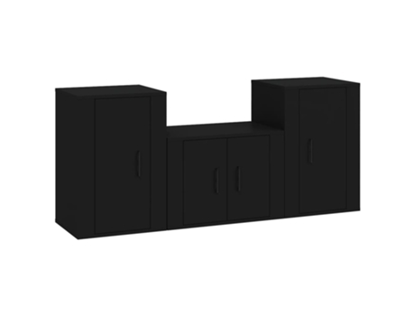 Conjunto 2 de muebles para TV VIDAXL madera contrachapada negro