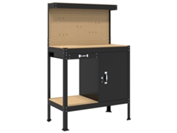 Banco de trabajo negro 90x49x141 cm Madera procesada MAISON EXCLUSIVE