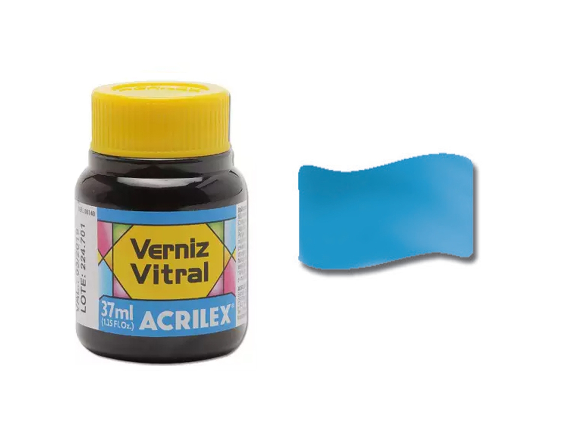 ACRILEX Barniz Vidrieras 37Ml Azul Turquesa 501