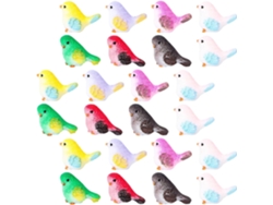 Encantador Conjunto De 24 Figuras De Pájaros Estilo Dibujos Animados En Miniatura, Ideales Para El Mantenimiento.