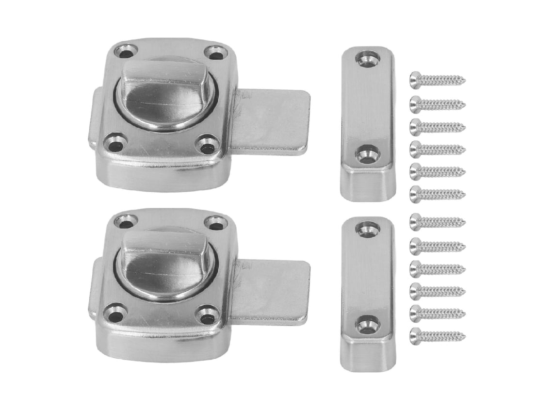 Pestillo Giratorio De Aleación De Zinc Plateado Para Puertas De Muebles De Baño Con Tornillos.