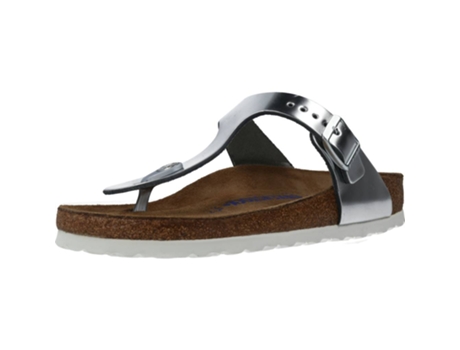 Zapatos de Mujer BIRKENSTOCK Gizeh Nl Tecido Plateado (36)