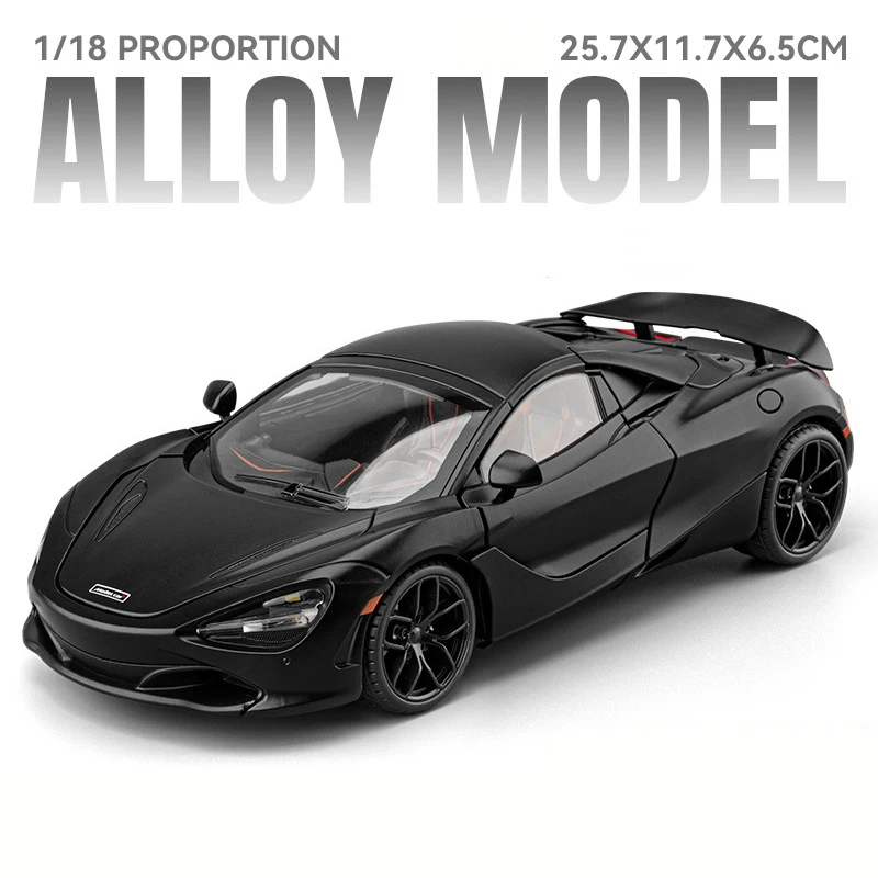 (preto) Miniatura De Carro Supercarro Em Liga Metálica, Escala 1:18, Com Som E Luz.