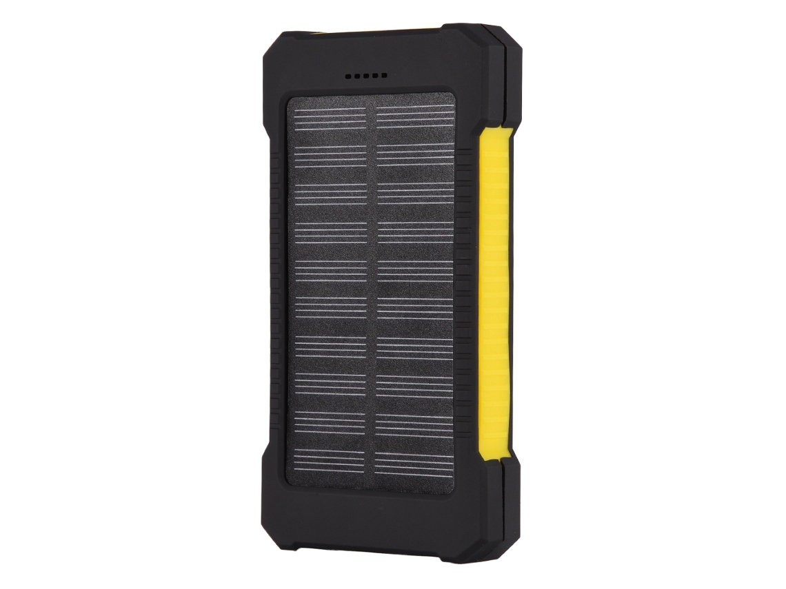 Kit De Batería Portátil Solar Al Aire Libre (luz Led De Carga Rápida) Negro + Amarillo