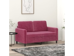 Sofá De 2 Plazas De Terciopelo Rojo Tinto 120 Cm