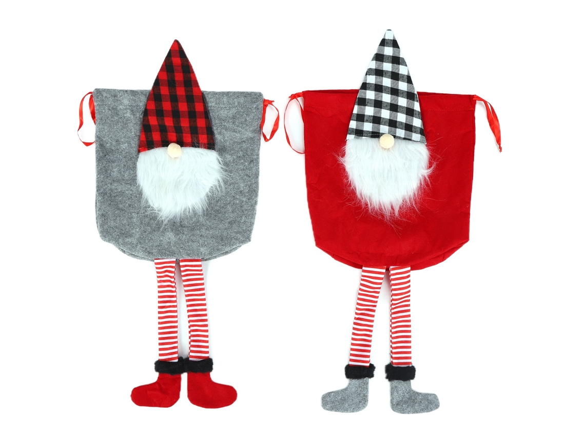 Dan26-2pcs Bolsas De Regalo De Navidad Con Cordón Suave Lino Para Dulces Snacks Y Regalos