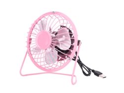 Mini ventilador de escritorio portátil USB con forma de plancha - Rosa