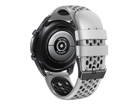 Correa de Silicona 22mm dos colores con cinco filas de orificios para Samsung Galaxy Watch 3 45mm/Huawei Watch GT3 Pro 46mm - blanco/negro
