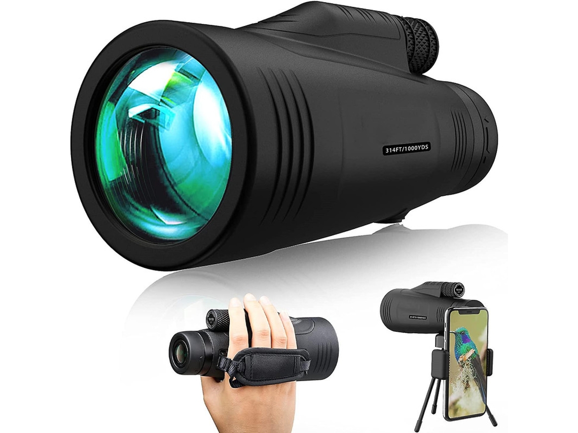 Telescopio Bak4 12x50 IP68 Zoom Monocular de Doble Enfoque Gran Angular de 50 mm Observación de Aves Caza Fauna Silvestre Senderismo Turismo Negro Yizhood