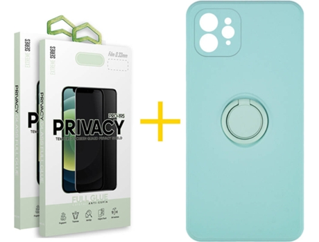 Carcasa + 2 Protectores de Pantalla para iPhone 12 Pro SKYHE Verde Agua