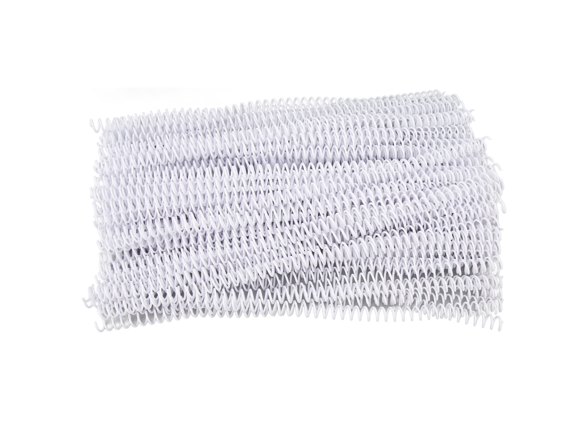 100 Espirales De Plástico De 8 Mm, 48 Anillas, Paso 4:1, Capacidad Para 40 Hojas, Color Blanco.