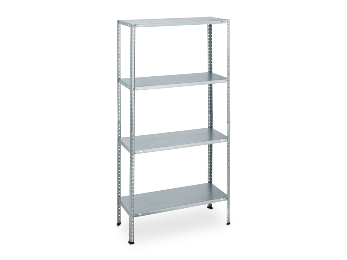Relaxdays Estantería Metálica 147,5 X 75,5 X 30,5 Cm Set De 2, 160 Kg, Acero Galvanizado, Estante Para Sótano, Plateado