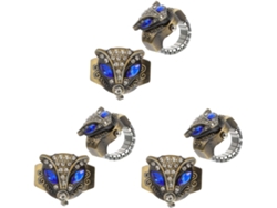6piezas Reloj Retro Anillo Diseño Hombres Mujeres Accesorio Elegante Casual Dedo
