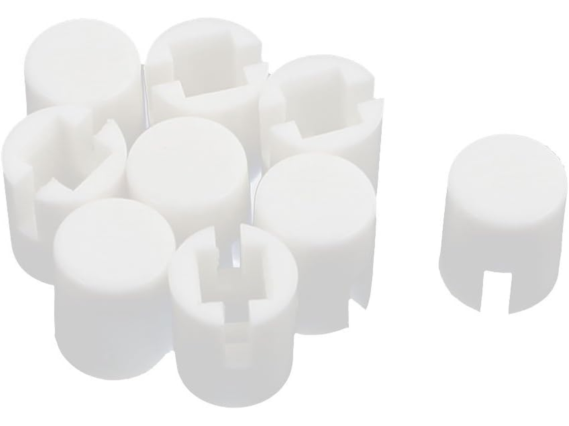 9 Piezas De Tapas Protectoras Redondas Blancas Para Botones Táctiles De 6 Mm X 7.