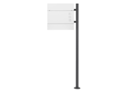 Buzón de acero inoxidable blanco moderno casillero de correo soporte 120 cm