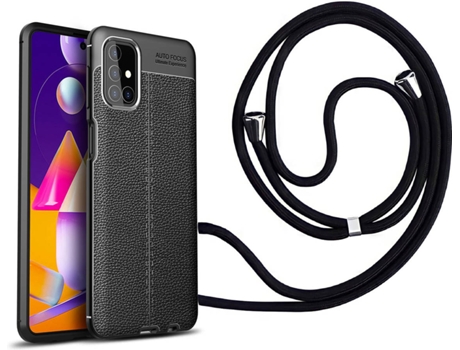 Funda Samsung M31S Rugged Leather con Collar Negro