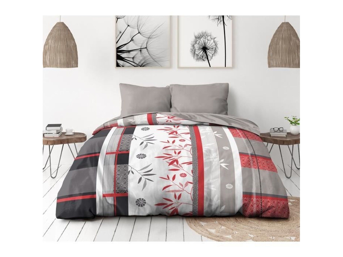 Juego De Cama Shikuoka De Microfibra Funda Nrdica De 240 X 260 Cm 2 Fundas De Almohada De 63 X 63 Cm Azul Home Linge Passion