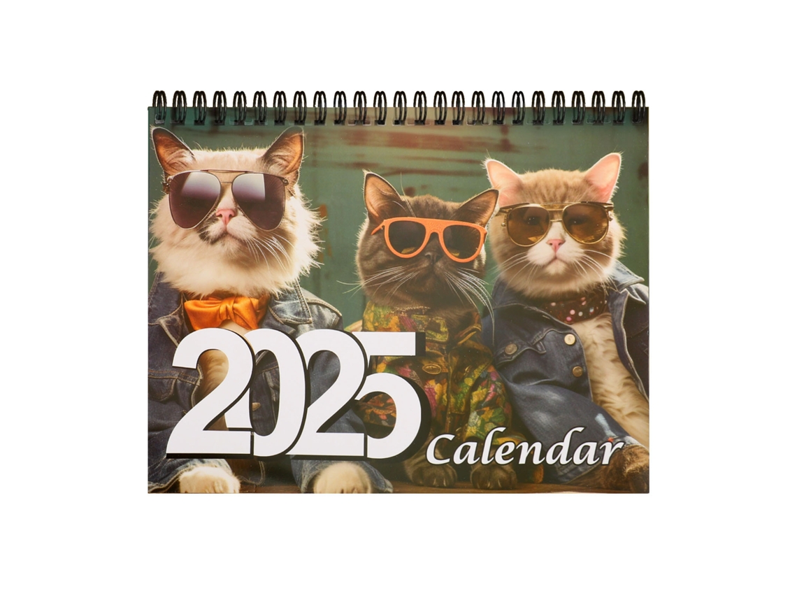 Calendario De Gatos Con Estilo 2025, Planificador Mensual Con Imágenes Nítidas, Regalo Diario.