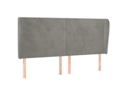 Maison Exclusive - Cabecero Con Orejas De Terciopelo Gris Claro 203x23x118/128 Cm